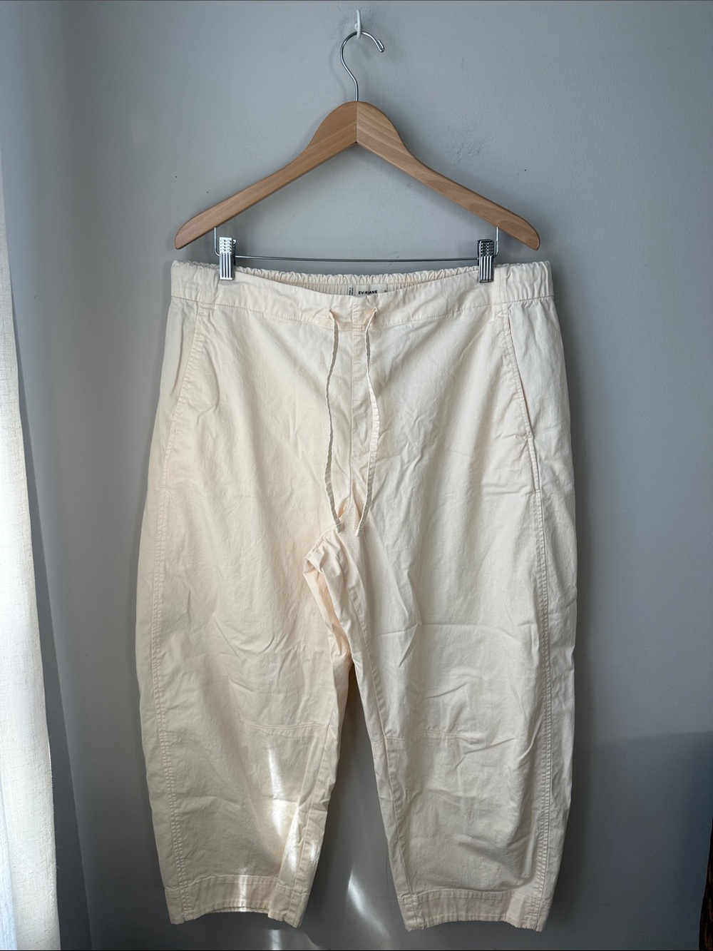 Everlane The Easy Barrel Pant Canvas Organic Cotton Cropped Pull On Pants
